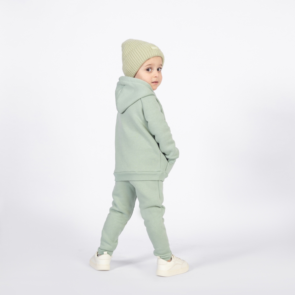 296-ОЛ. Свитшот с капюшоном  + Штаны, хлопок 65%, 35% ПЭ, 3-х нитка (начес) оливковый 98,104,110,116