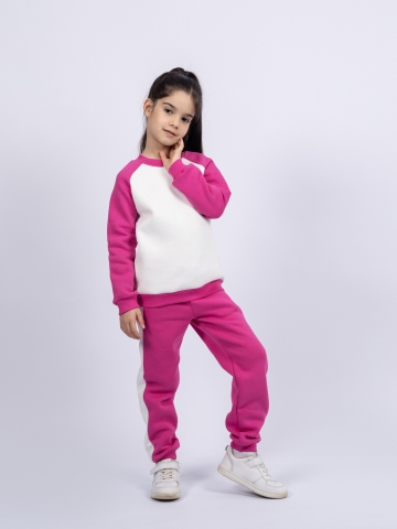 314-М. Свитшот + Штаны, малина, хлопок 65%, 35% ПЭ, 3-х нитка (начес) 80,86,92
