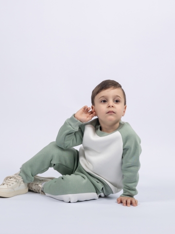 314-ОЛ. Свитшот + Штаны, олива, хлопок 65%, 35% ПЭ, 3-х нитка (начес) 80,86,92,98,104