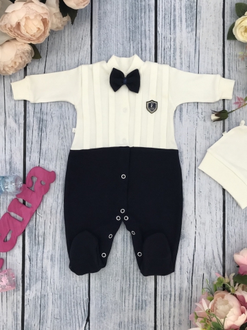 Купить оптом 273-Т.С. Комбинезон с шапкой, хлопок 100% интерлок, темно-синий 56,62 в Волгограде