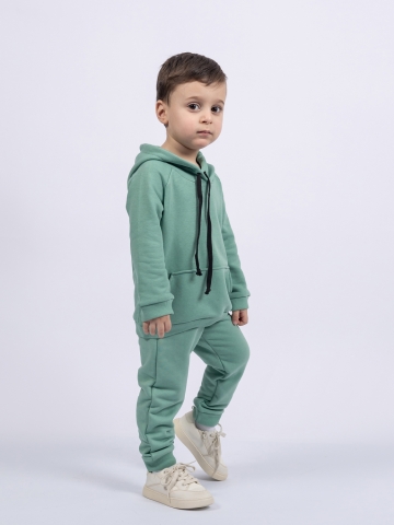 Купить оптом 311-Х. Свитшот с капюшоном + Штаны, хлопок 65%, 35% ПЭ, 3-х нитка ( без начеса) хаки 98,104,110,116 в Волгограде