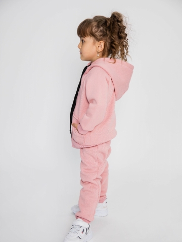 319-П. Костюм детский на молнии, пудра, хлопок 65%, 35% ПЭ, 3-х нитка (начес) 98,104,110,116