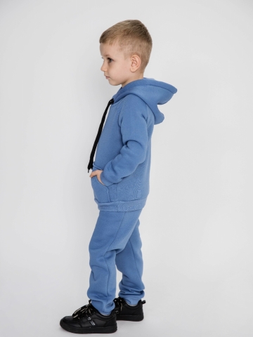 296-ДЖ. Свитшот с капюшоном + Штаны, хлопок 65%, 35% ПЭ, 3-х нитка (начес) джинсовый 122,128,134,140