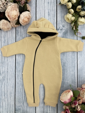 Купить оптом 308-СЛ. Комбинезон с капюшоном, хлопок 65%, 35% ПЭ, 3-х нитка с начесом + интерлок 62,68,74,80 в Волгограде