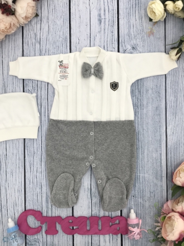 Купить оптом 302-С. Комбинезон складки  хлопок 80% велюр, 20 % ПЭ, р 56,62 , серый в Волгограде